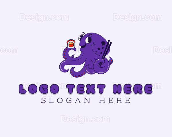 Asian Sushi Octopus Logo