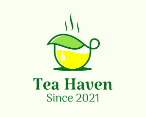 Hot Tea Leaf Cup logo design