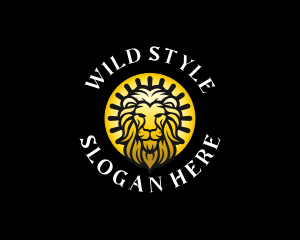 Luxurious Wild Lion logo design