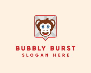 Monkey Chat Bubble logo design