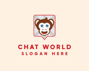 Monkey Chat Bubble logo design