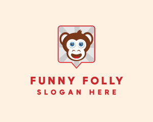 Monkey Chat Bubble logo design