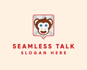 Monkey Chat Bubble logo design