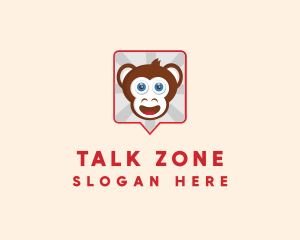 Monkey Chat Bubble logo design