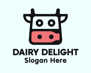 Cow Milk Head  logo design