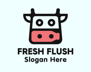 Cow Milk Head  logo design