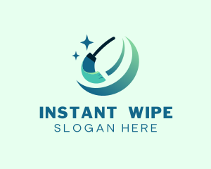 Broom Wipe Swoosh logo design