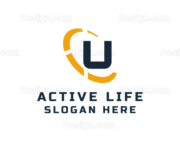 Letter U Ellipse Logo