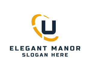 Letter U Ellipse logo design