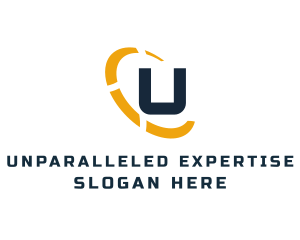 Letter U Ellipse logo design