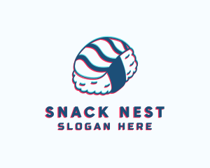 Glitch Nigiri Japanese Food logo design