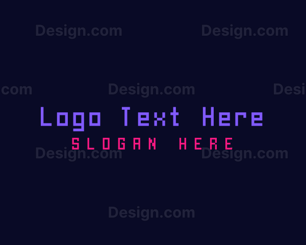 Retro Neon Wordmark Logo