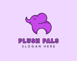 Happy Animal Elephant logo design