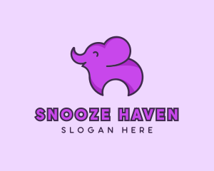 Happy Animal Elephant logo design