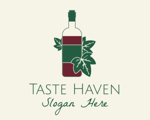 Organic Wine Bottle logo design