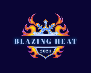 Blazing Fire Snowflake logo design