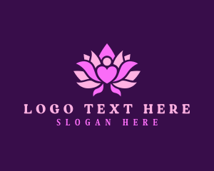 Lotus Heart Flower logo