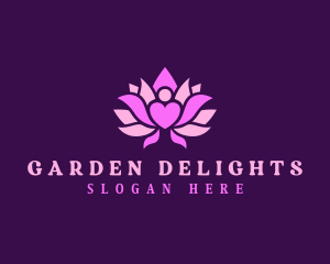 Lotus Heart Flower logo design