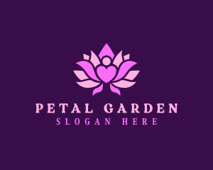 Lotus Heart Flower logo design