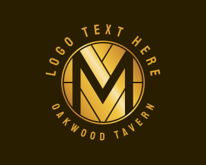 Metallic Gold Letter M logo