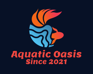 Water Goldfish Aquarium  logo design