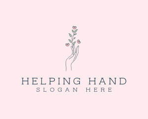 Florist Hand Leaf logo design