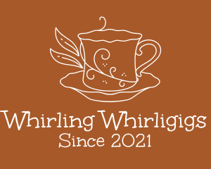 Swirly Plant Tea Cup logo