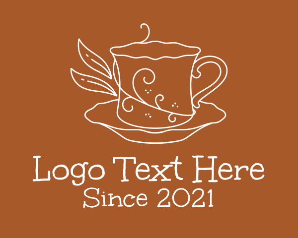 Swirly Plant Tea Cup logo