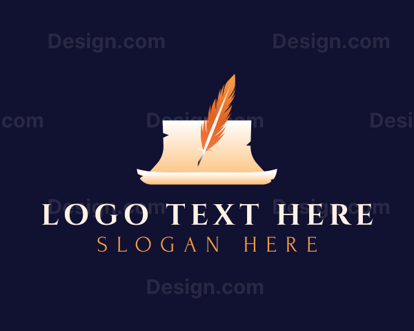 Scroll Writing Quill Logo