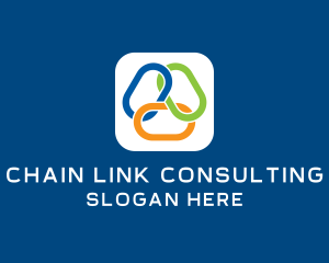 Interlinked Triangle Chain logo design