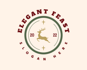 Holiday Deer Badge logo design