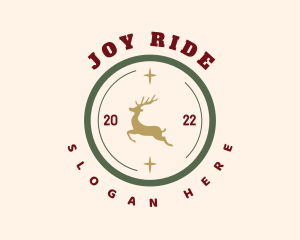 Holiday Deer Badge logo design