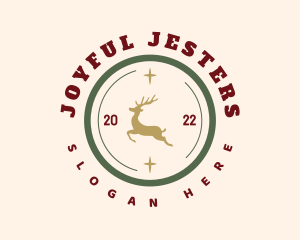 Holiday Deer Badge logo design