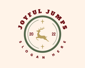 Holiday Deer Badge logo design