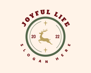 Holiday Deer Badge logo design