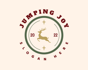 Holiday Deer Badge logo design