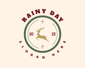 Holiday Deer Badge logo design