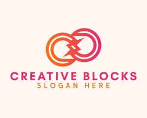 Creative Lightning Loop logo design