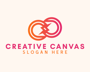 Creative Lightning Loop logo design