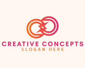 Creative Lightning Loop logo design