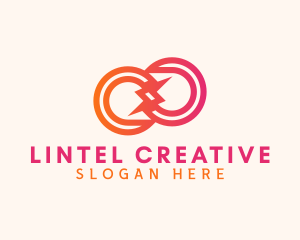 Creative Lightning Loop logo design