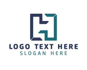 Modern Letter H Outline Logo