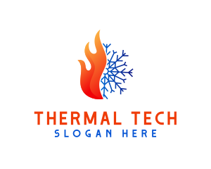 Snowflake Fire Thermal logo design