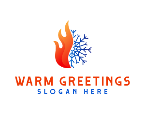 Snowflake Fire Thermal logo design