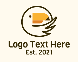 Minimalist Toucan Outline logo design