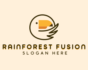 Minimalist Toucan Outline logo