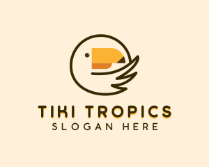 Minimalist Toucan Outline logo design