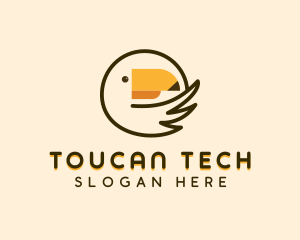 Minimalist Toucan Outline logo design