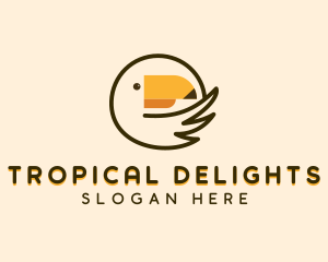 Minimalist Toucan Outline logo design