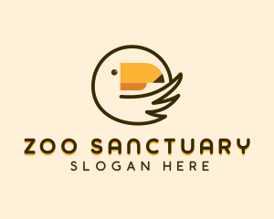 Minimalist Toucan Outline logo design